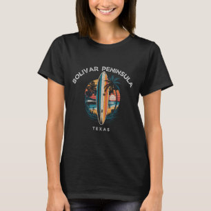 Bolivar Peninsula Texas Men Women Surfing T-Shirt