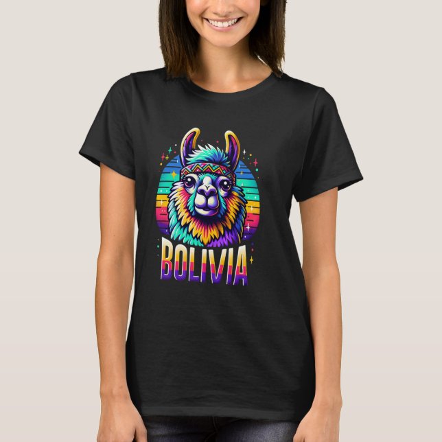 Bolivia Alpaca - Bolivian Llama T-Shirt (Front)