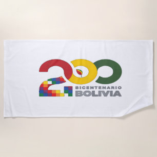 Bolivia bicentenario 200 años beach towel