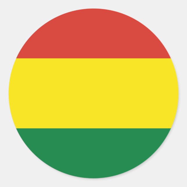 Bolivia (Bolivian) Flag Classic Round Sticker (Front)
