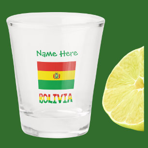 Bolivia Bolivian Flag Green Personalisation Shot Glass