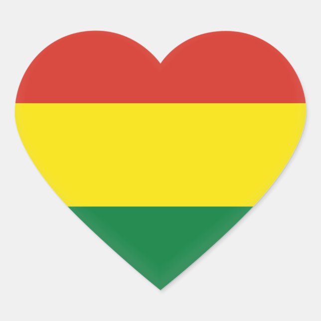 Bolivia (Bolivian) Flag Heart Sticker (Front)