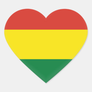 Bolivia (Bolivian) Flag Heart Sticker