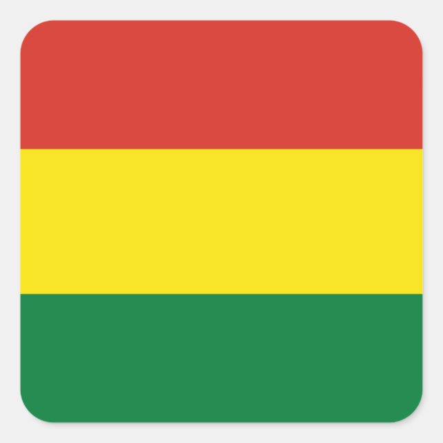 Bolivia (Bolivian) Flag Square Sticker (Front)