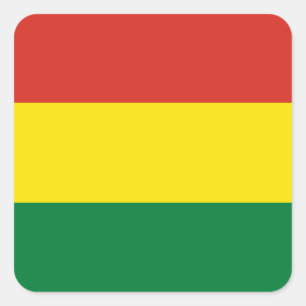 Bolivia (Bolivian) Flag Square Sticker