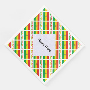 Bolivia Bolivian Flag Tiled Personalised Text Napkin