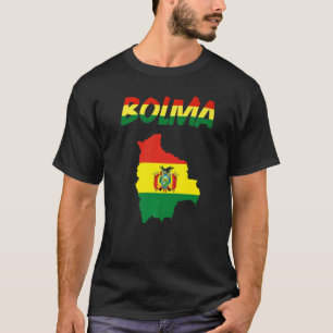 Bolivia Country Map Flag Bolivia Bolivian Flag Sou T-Shirt