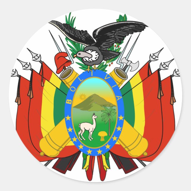bolivia emblem classic round sticker (Front)