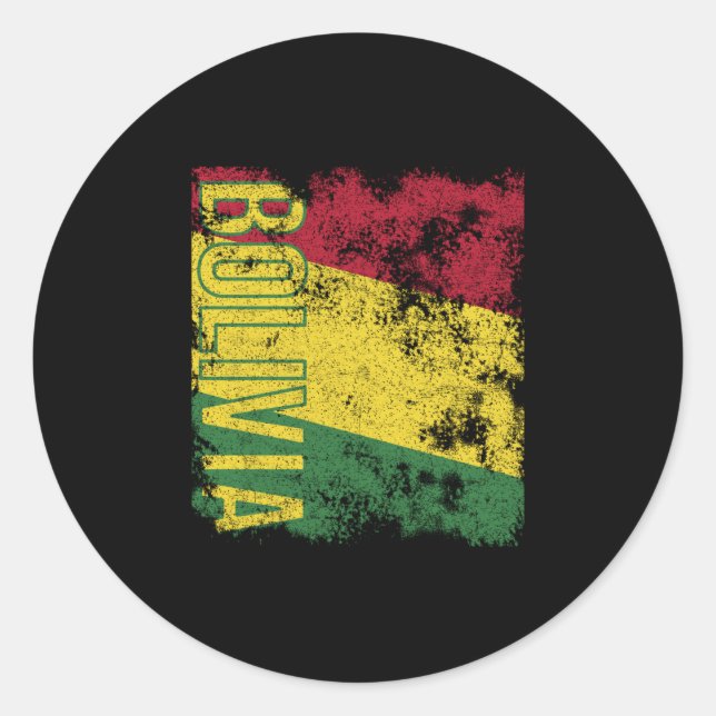 Bolivia Flag Distressed Classic Round Sticker (Front)