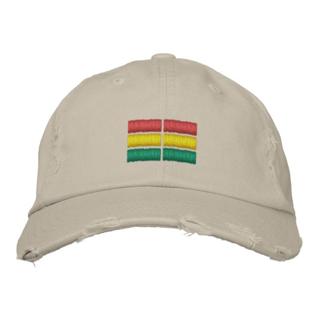 Bolivia Flag Embroidered Baseball Cap (Front)