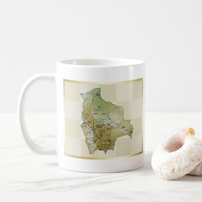 Bolivia Flag + Map Mug (With Donut)