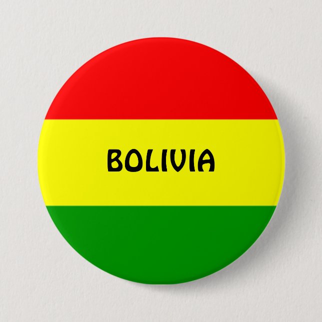BOLIVIA: Flag of Bolivia 7.5 Cm Round Badge (Front)