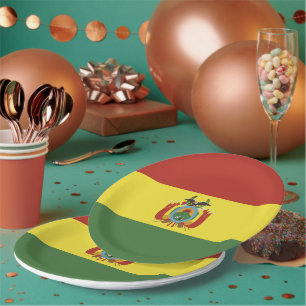 Bolivia flag paper plate
