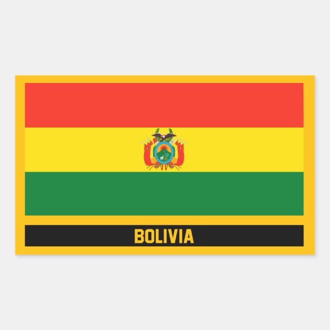 Bolivia Flag Rectangular Sticker (Front)