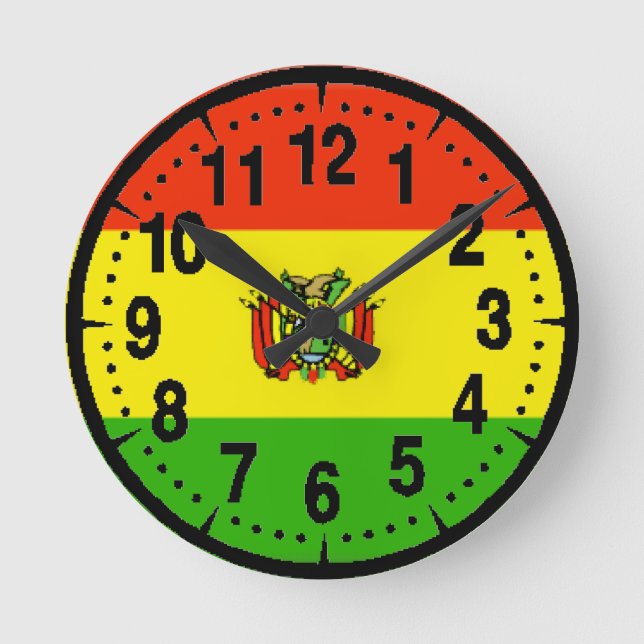 Bolivia Flag Round Clock (Front)