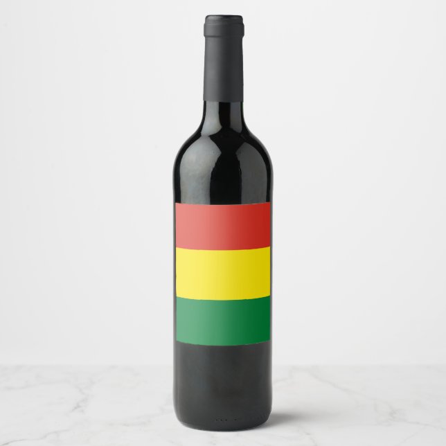 Bolivia Flag Wine Label (Front)