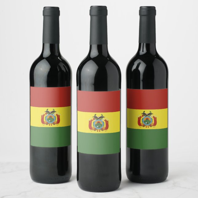 Bolivia flag wine label (Bottles)