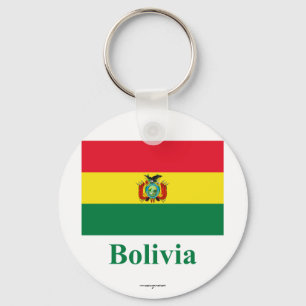 Bolivia Flag with Name Key Ring