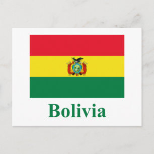 Bolivia Flag with Name Postcard