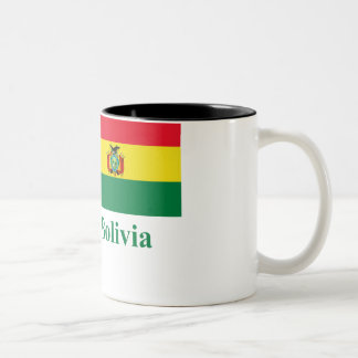 Bolivia Flag with Name Two-Tone Coffee Mug