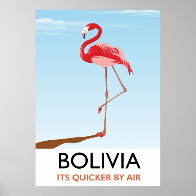 Bolivia Flamingo travel poster (Front)