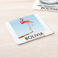 Bolivia Flamingo travel poster