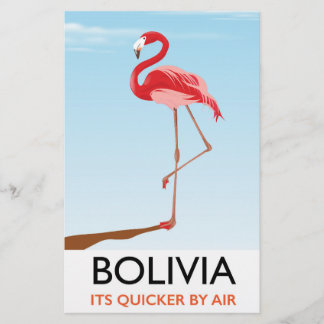 Bolivia Flamingo travel poster Stationery