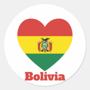 Bolivia Heart Flag Classic Round Sticker