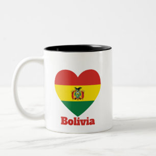 Bolivia Heart Flag Two-Tone Coffee Mug