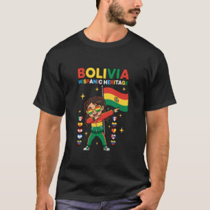 Bolivia Hispanic Heritage Cute Girl Dabbing with F T-Shirt