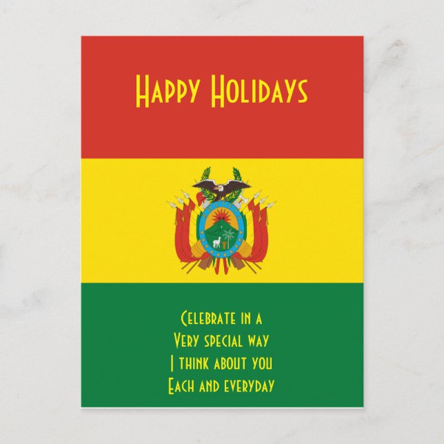 BOLIVIA HOLIDAY POSTCARD (Front)