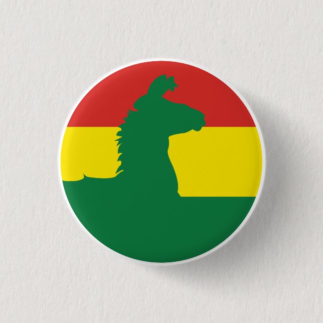 Bolivia Llama Alpaca Bolivian National Animal Flag 3 Cm Round Badge (Front)
