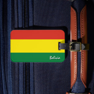 Bolivia Luggage Tags, patriotic Bolivian Flag Tag
