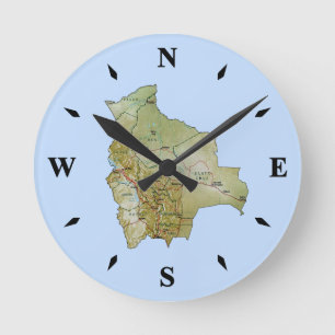 Bolivia Map Clock