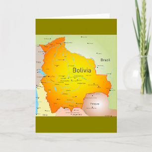 Bolivia Map Greeting Card