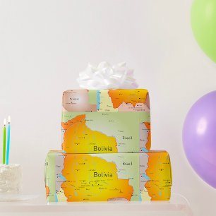 Bolivia Map  Wrapping Paper