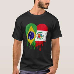 Bolivia Peru Flag Heart Citizen Grown Patriot Coun T-Shirt