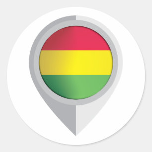 Bolivia Pin Location Flag Classic Round Sticker