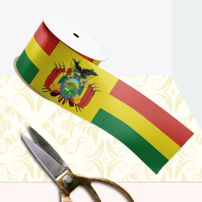 Bolivia Ribbon, Emblem, patriotic, Bolivian Flag Satin Ribbon (Creator Uploaded)