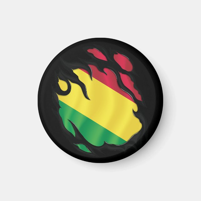Bolivia Ripped Flag Magnet (Front)