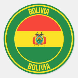 Bolivia Round Emblem Classic Round Sticker