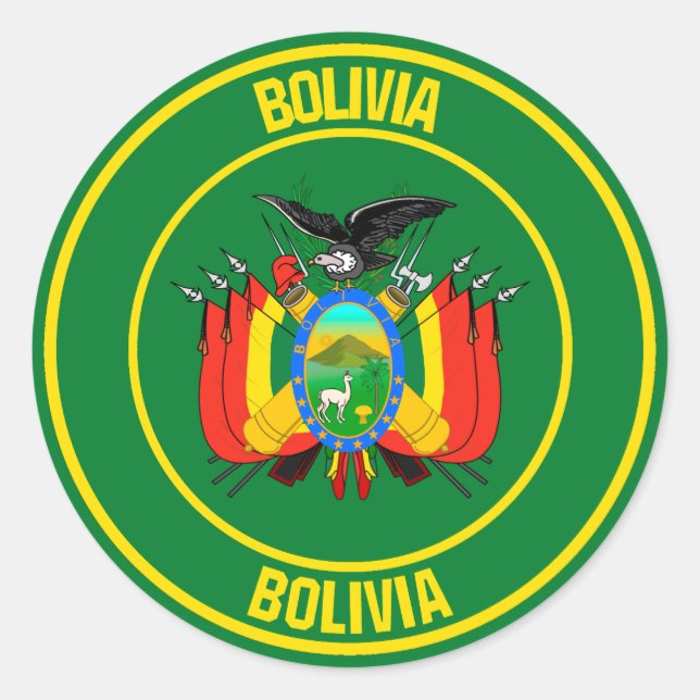 Bolivia Round Emblem Classic Round Sticker (Front)