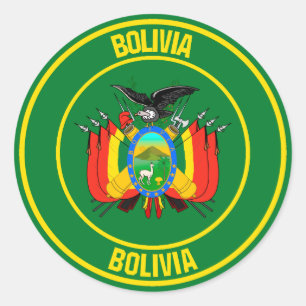 Bolivia Round Emblem Classic Round Sticker