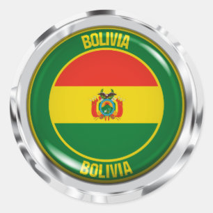 Bolivia Round Emblem Classic Round Sticker