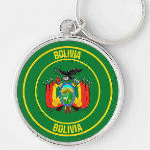 Bolivia Round Emblem Key Ring