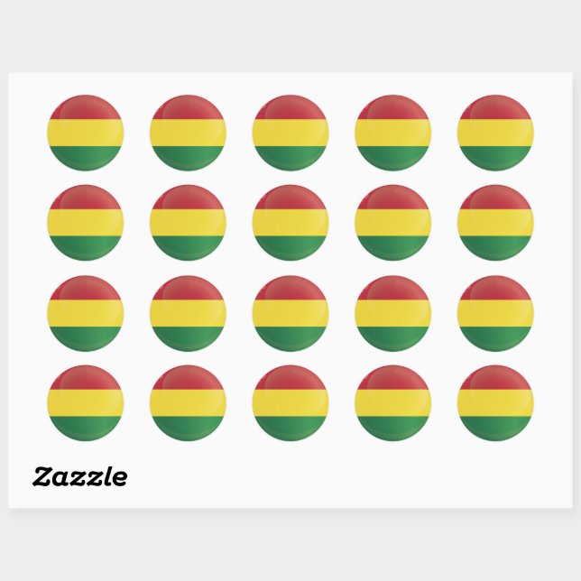 Bolivia  Round Icon Flag  Classic Round Sticker (Sheet)