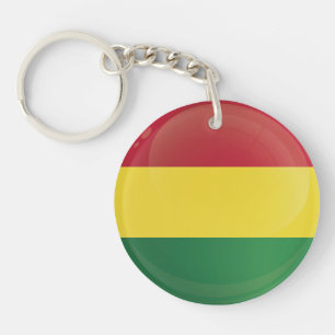Bolivia  Round Icon Flag  Key Ring
