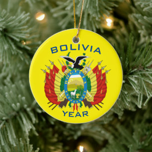 Bolivia Souvenir Christmas Ceramic Ornament