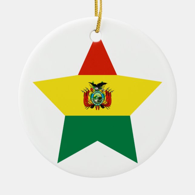 Bolivia Star Ceramic Tree Decoration (Front)