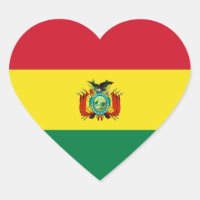 Bolivia State Flag Heart Sticker